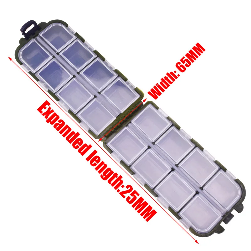 Caja de almacenamiento de plástico para Señuelos de Pesca, caja de aparejos de cebo de cuchara, accesorio de tijeras pequeñas, caja cuadrada de anzuelos, 10 compartimentos - imagen 3