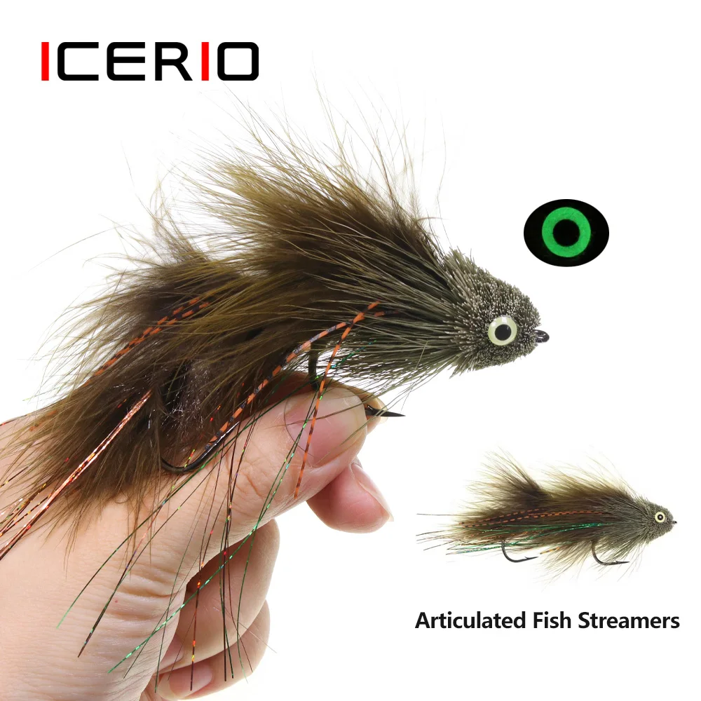 ICERIO-banderas de pescado articuladas, pelo de ciervo, lubina, insecto, columna vertebral, agua salada, gran juego, pez, pesca en mar, Lucio, lubina, trucha, señuelo de pesca