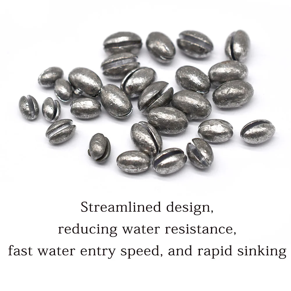 MNFT-plomos de huevo de 246 piezas, pesas de pesca, tamaño surtido, Plomo en forma ovalada - imagen 3
