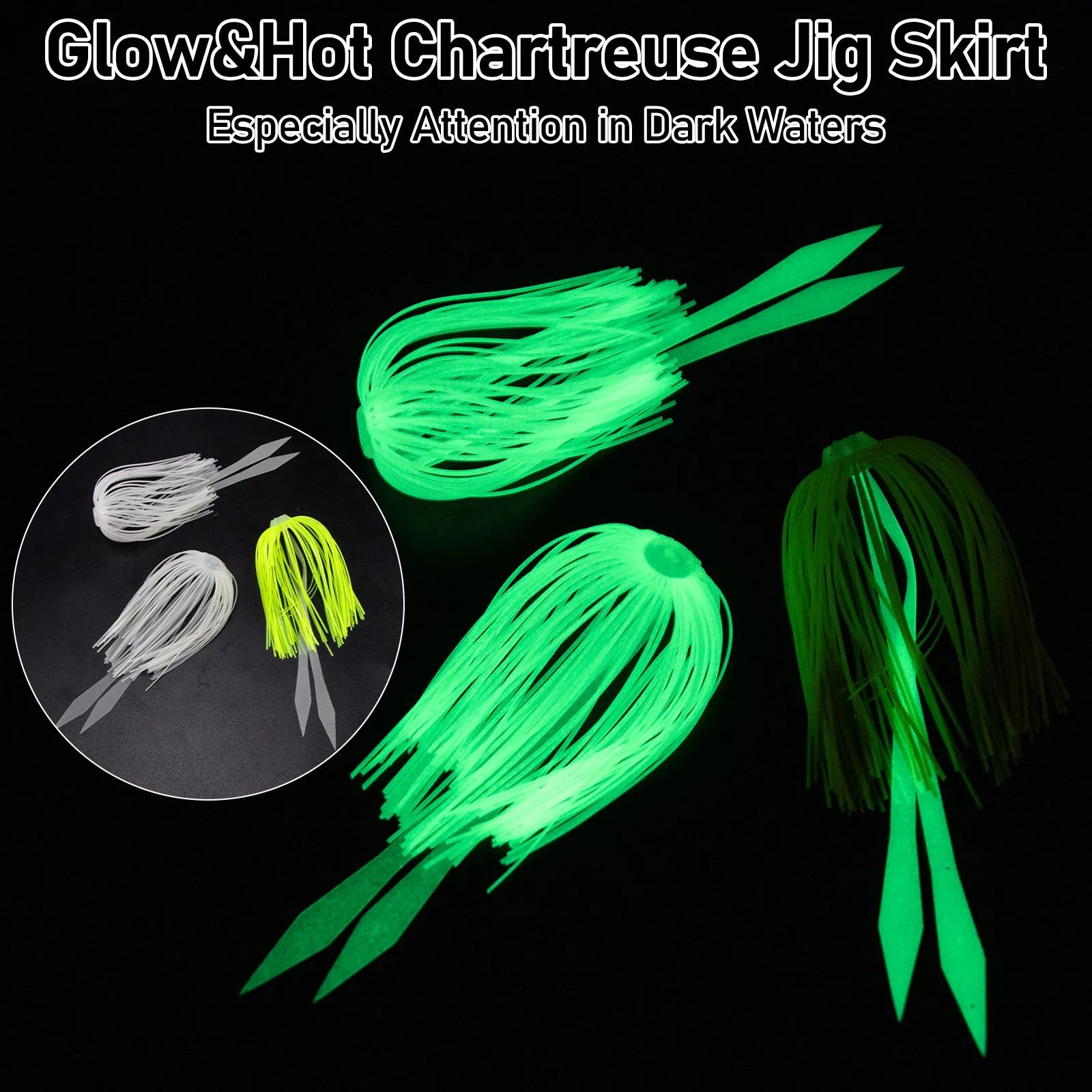 Faldas de plantilla de repuesto de 88 hebras con cola, faldas de paraguas de pesca de silicona para Spinnerbaits Buzzbaits Spinner, 3/5 Uds. - imagen 5