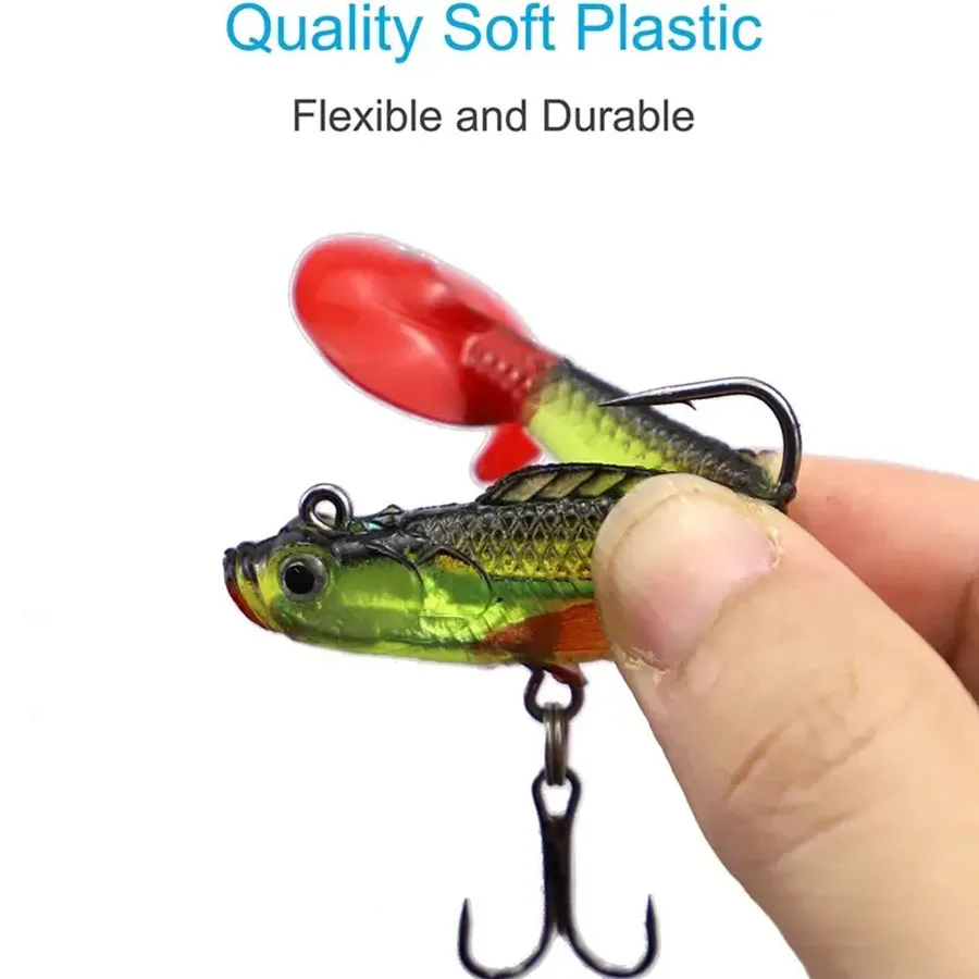 Anzuelo de plomo para pesca, cebos artificiales Wobblers, aparejos de pesca, cebo de silicona suave para lubina, cuchara, Lucio, carpa, Swimbait, 6 piezas - imagen 5