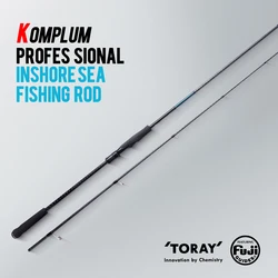 SOLOKING KOMPLUM caña de pescar de lubina costera 40T carbono ultraligero Fuji O + A anillo 2 secciones caña giratoria de agua salada