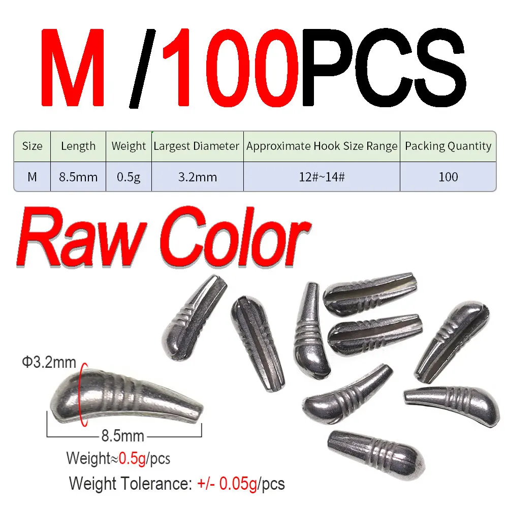 M 100pcs Raw Color