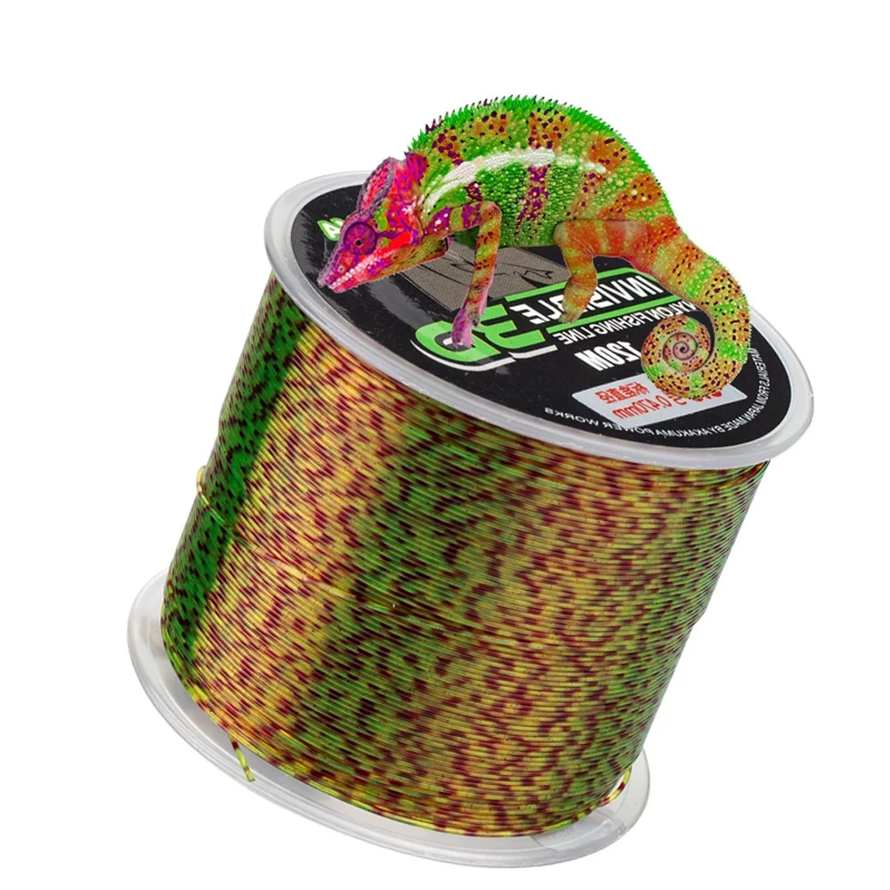 Línea de pesca Invisible de 120m, línea de revestimiento de fluorocarbono moteado, 0,148mm-0,47mm, 4,89LB-32.95LB, línea de pesca de carpa manchada súper fuerte