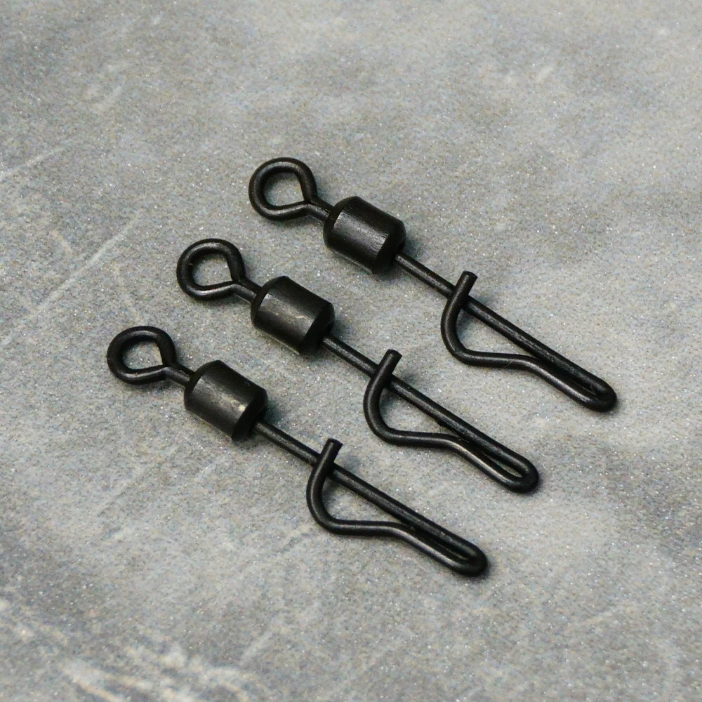 Hirisi 20 piezas Clips giratorios de cambio rápido para pesca de carpa, conector giratorio duradero, aparejos terminales de pesca AE010 - imagen 4