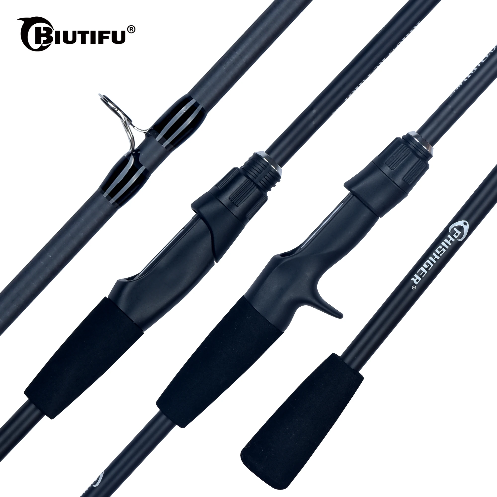 BIUTIFU Caña de Viaje Ultraligera de Carbono para Spinning ligero