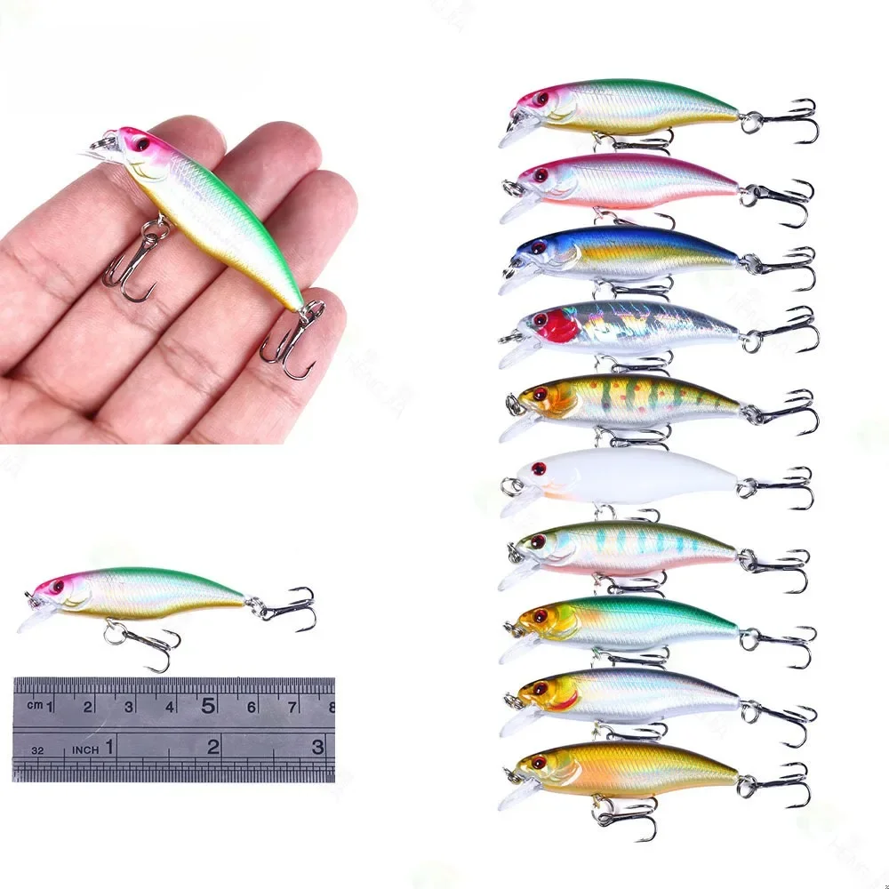 VWVIVIDWORLD VH10-color sumergible Minnow 6CM4.3G cebo falso biónico 16 colores cebo de pesca de largo alcance cebo de señuelo al por mayor - imagen 3