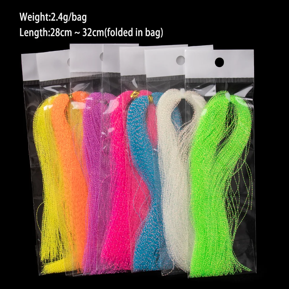 Wifreo luminoso holográfico cristal Flash oropel Flashabou atado de moscas Material Lucio trucha serpentinas plantilla anzuelo de pesca fabricación de señuelos - imagen 3