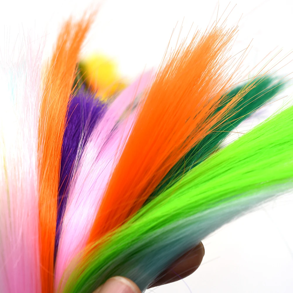 MNFT 10 paquetes de materiales de atado de moscas de fibra larga de colores surtidos Material de vendaje Streamer para señuelo de pesca - imagen 5
