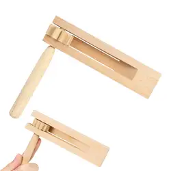 Criquete de madera para hacer ruido, herramienta musical, instrumentos Orff, sonajero de mano de madera de abedul para niños, juguete para eventos deportivos, juegos, celebraciones