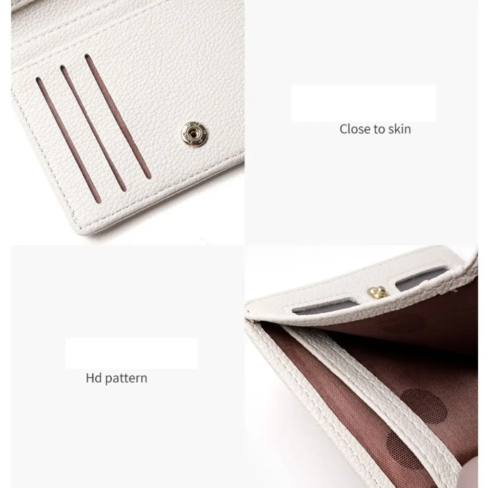 Nuevo Cartera corta de cuero PU, tarjetero fino de gran capacidad, monederos de Color - imagen 3