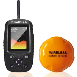 Sonar de pesca portatil con sensor inalambrico recargable