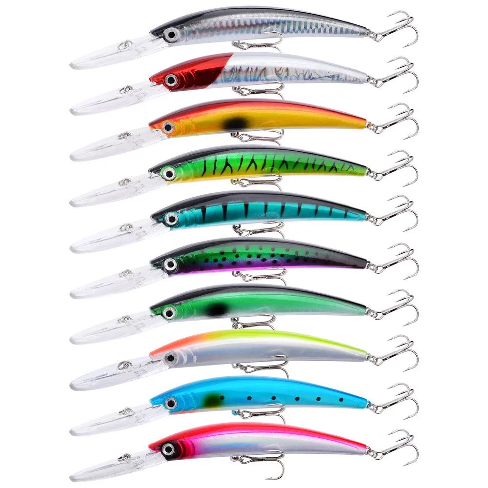 Señuelo de pesca Minnow, 1 unidad, 150mm, 16g, cebo Artificial láser, ojos 3D, Wobblers de pesca, cebo, Crankbaits, aparejos de pesca, buceo, 2,5 m - imagen 5