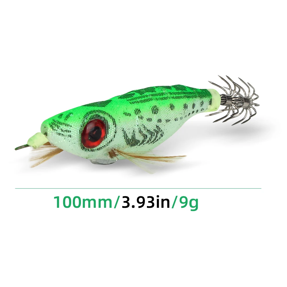 Juego de 5-25 Piezas de Señuelos de Pesca de 9g/10cm, Plomada de Pesca, Anzuelo para Calamar, Camarón de Madera, Pulpo Artificial, Sepia, Camarón, Cebo Duro - imagen 3
