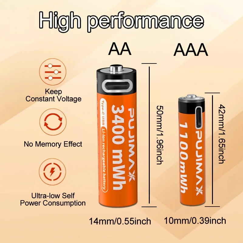 Batería recargable AA AAA de litio 1,5V con carga USB-C - imagen 5