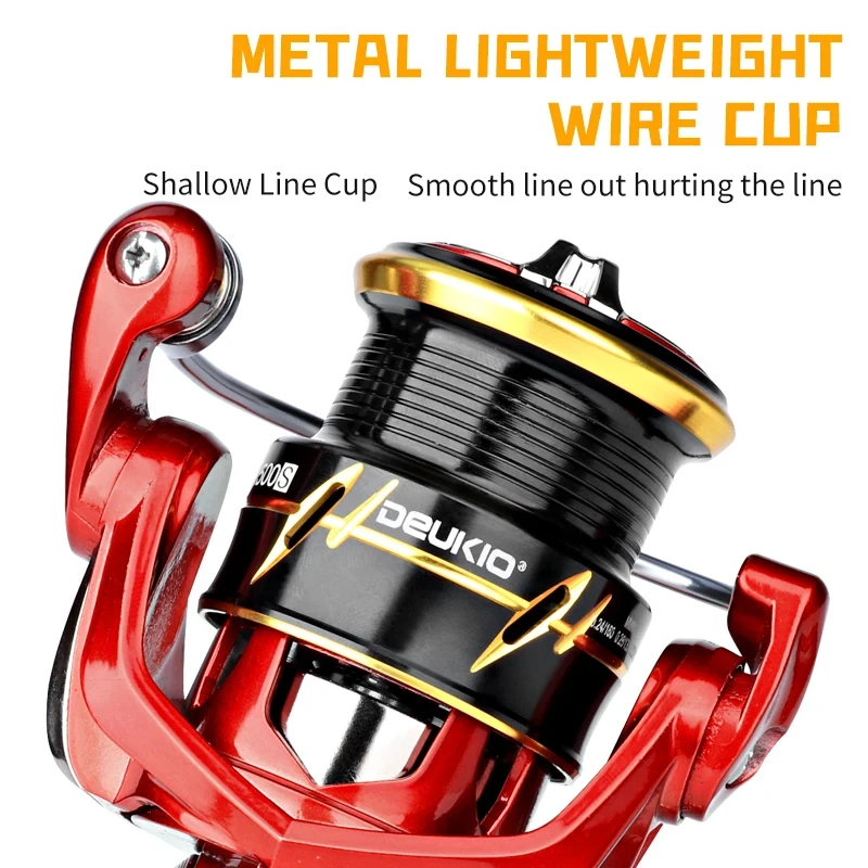 Carretes giratorios de alta velocidad para pesca de carpa, buenos para pescar, accesorios de carpa, arrastre 8kg, 2500, 3000, 5 + 1BB, 6,2:1 - imagen 4