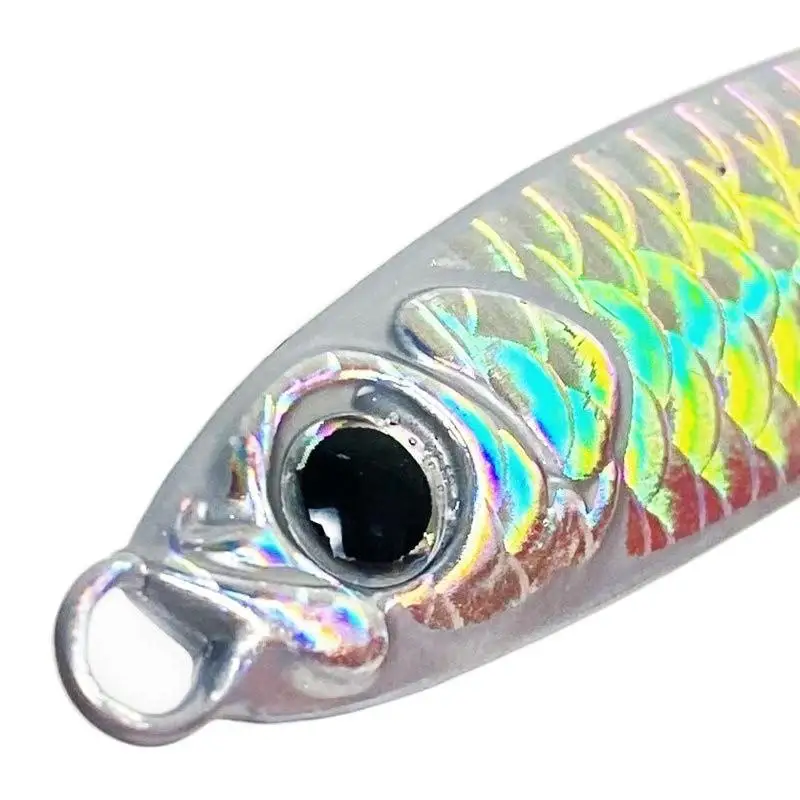 Caja de 5 uds. De señuelo de pesca, anzuelo de Metal para Jigging, cebo giratorio de pesca, 7g/10g/15g/20g, plantilla de Metal láser, cuchara, señuelo de pesca - imagen 3