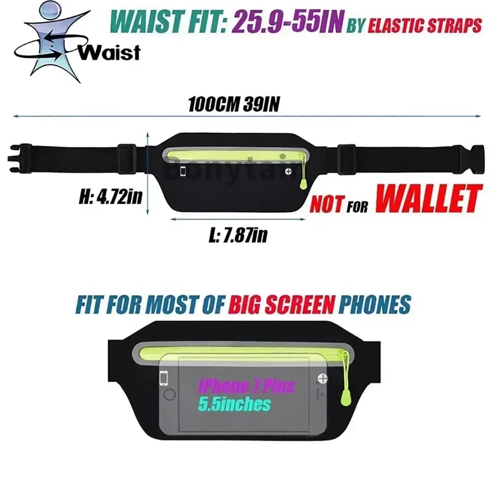 Cinturón para correr ultrafino y ajustable con porta móvil - imagen 4