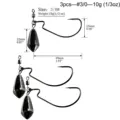 3pcs 10g size 3-0