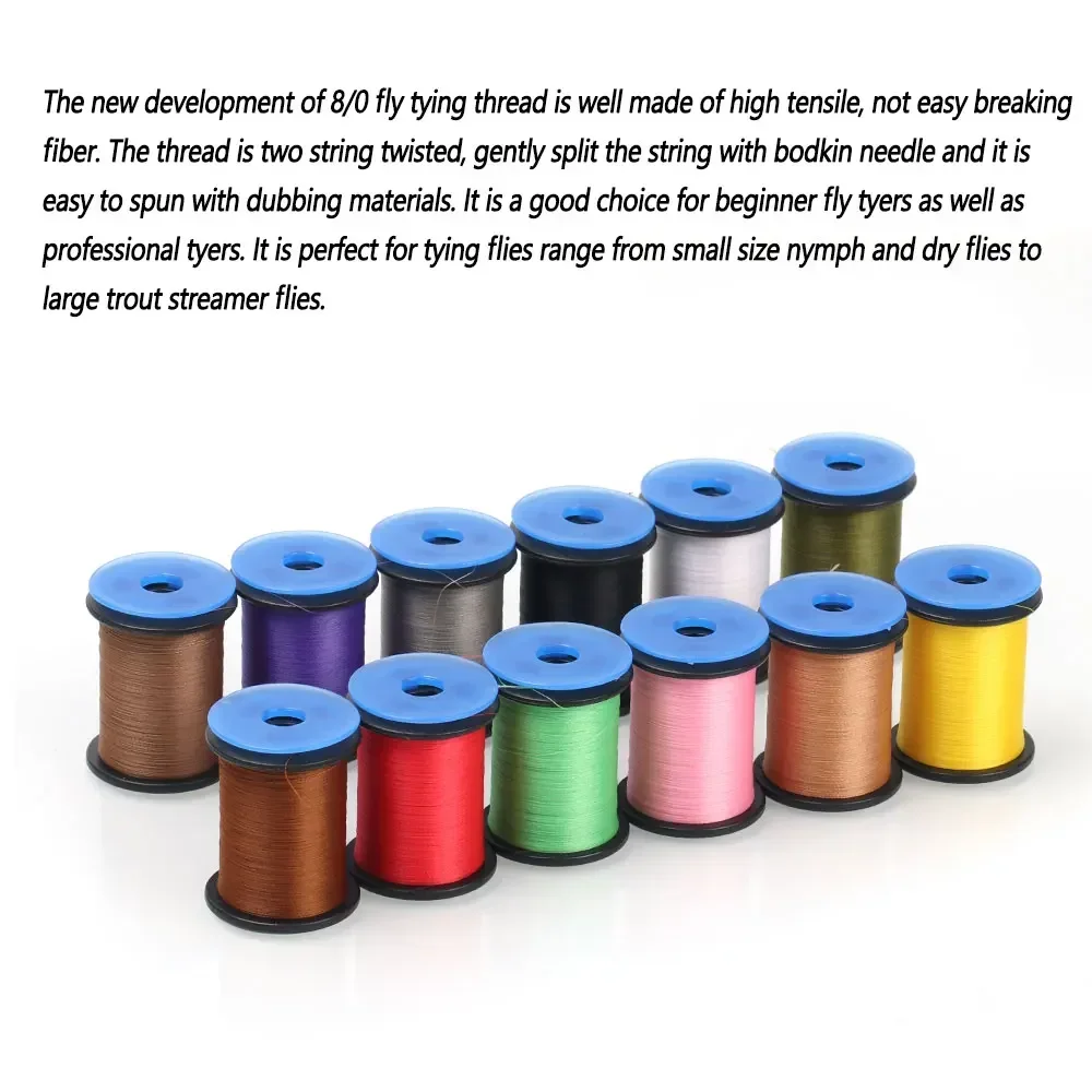 Bimoo, 1 carrete, 100m, 8/0, hilo trenzado para atado de moscas, línea de alta resistencia para Midge Ninfa Streamer, Señuelos de pesca de trucha, Material de atado de moscas - imagen 4