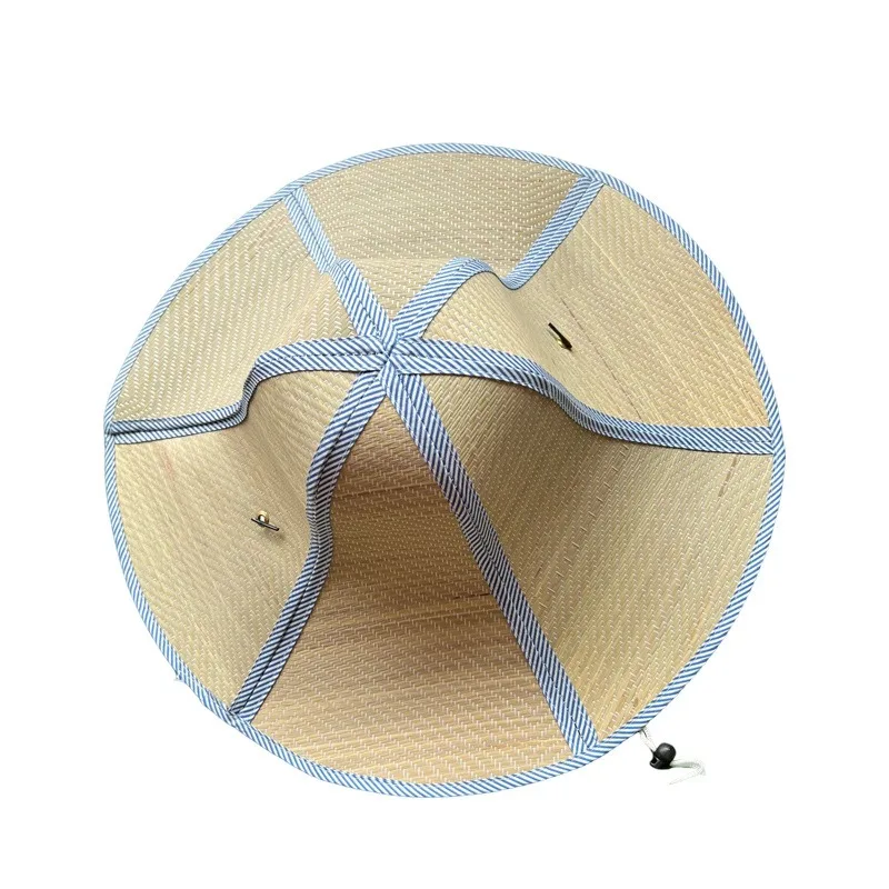 Sombrero de paja plegable portátil, visera de pesca al aire libre, sombrero de alero grande plegable para acampar salvaje - imagen 5