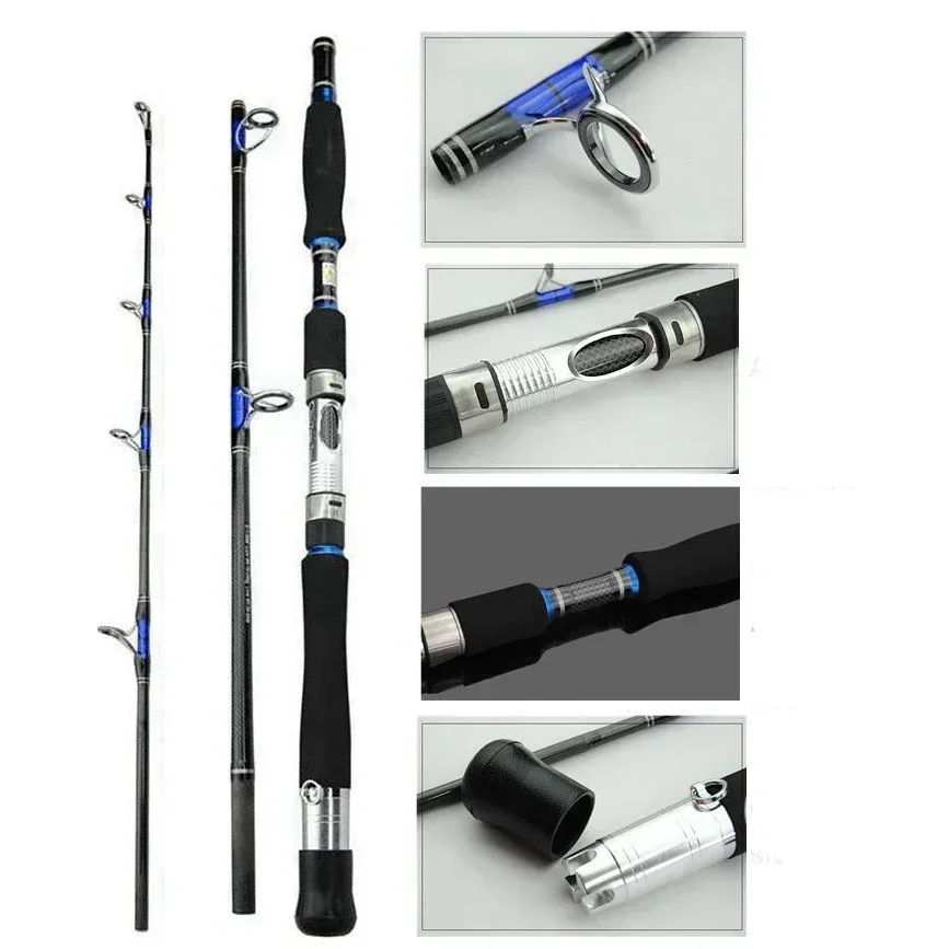 Caña de pescar spinning para barco agua salada arrastre y jigging