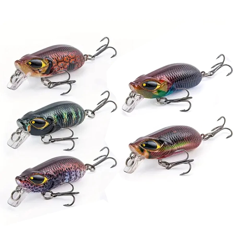 5 unids/caja cebo Artificial flotante Wobblers para peces Lucio carpa bagre Jerkbait Minnow Swimbait Crankbaits Señuelos de Pesca Topwater - imagen 5