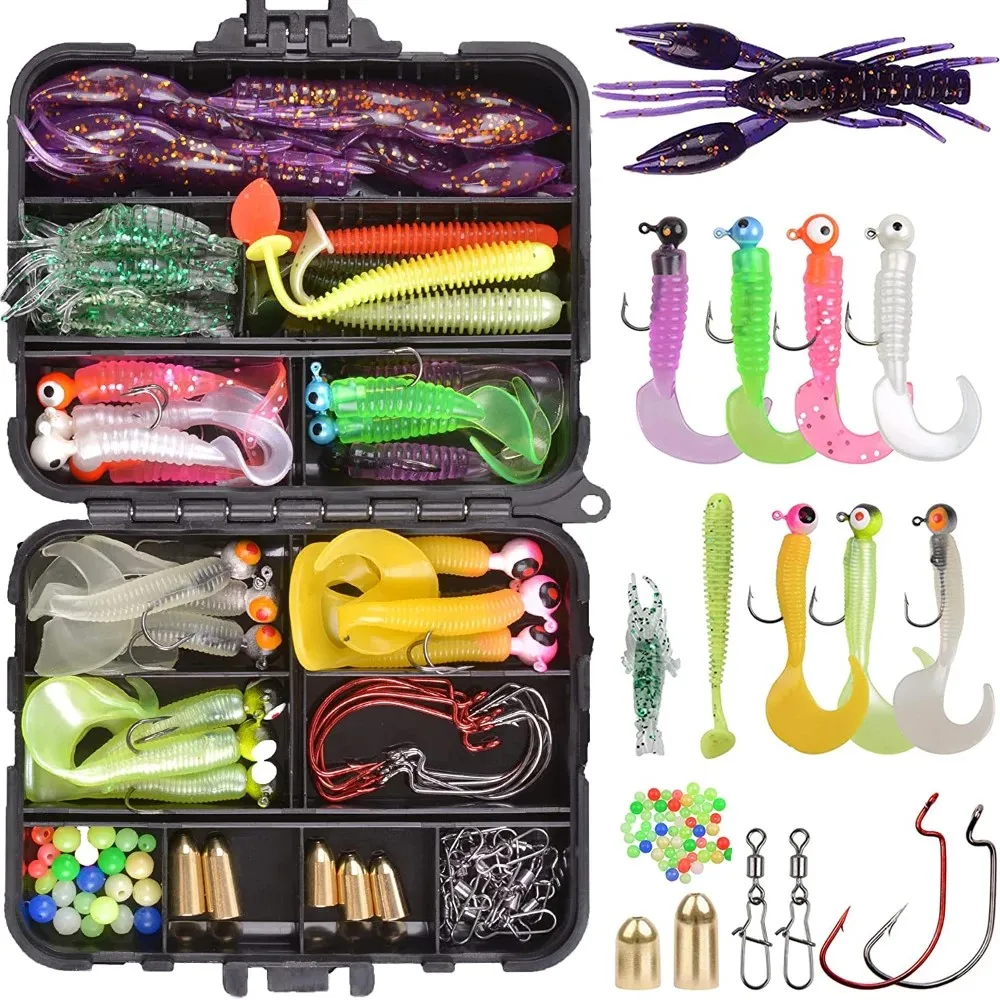 ¡Descubra el mundo vibrante de la pesca con este kit completo con una variedad de señuelos y accesorios para una captura exitosa!
