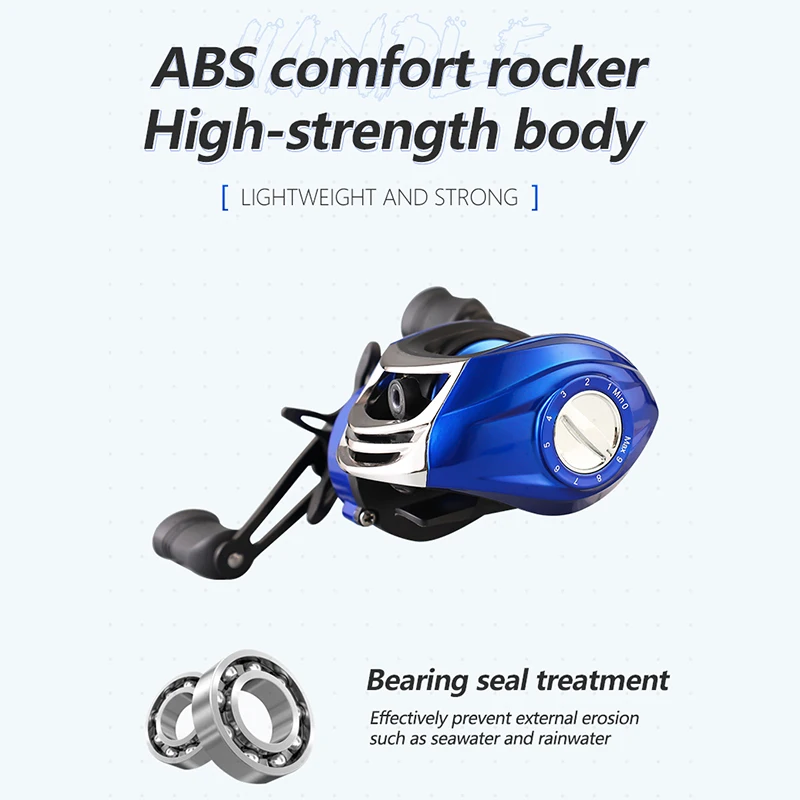 Carrete de Baitcasting ultraligero, accesorio de pesca de alta velocidad, Ratio 6,3: 1, arrastre máximo de 8KG, 18 + 1 BBs, novedad - imagen 5