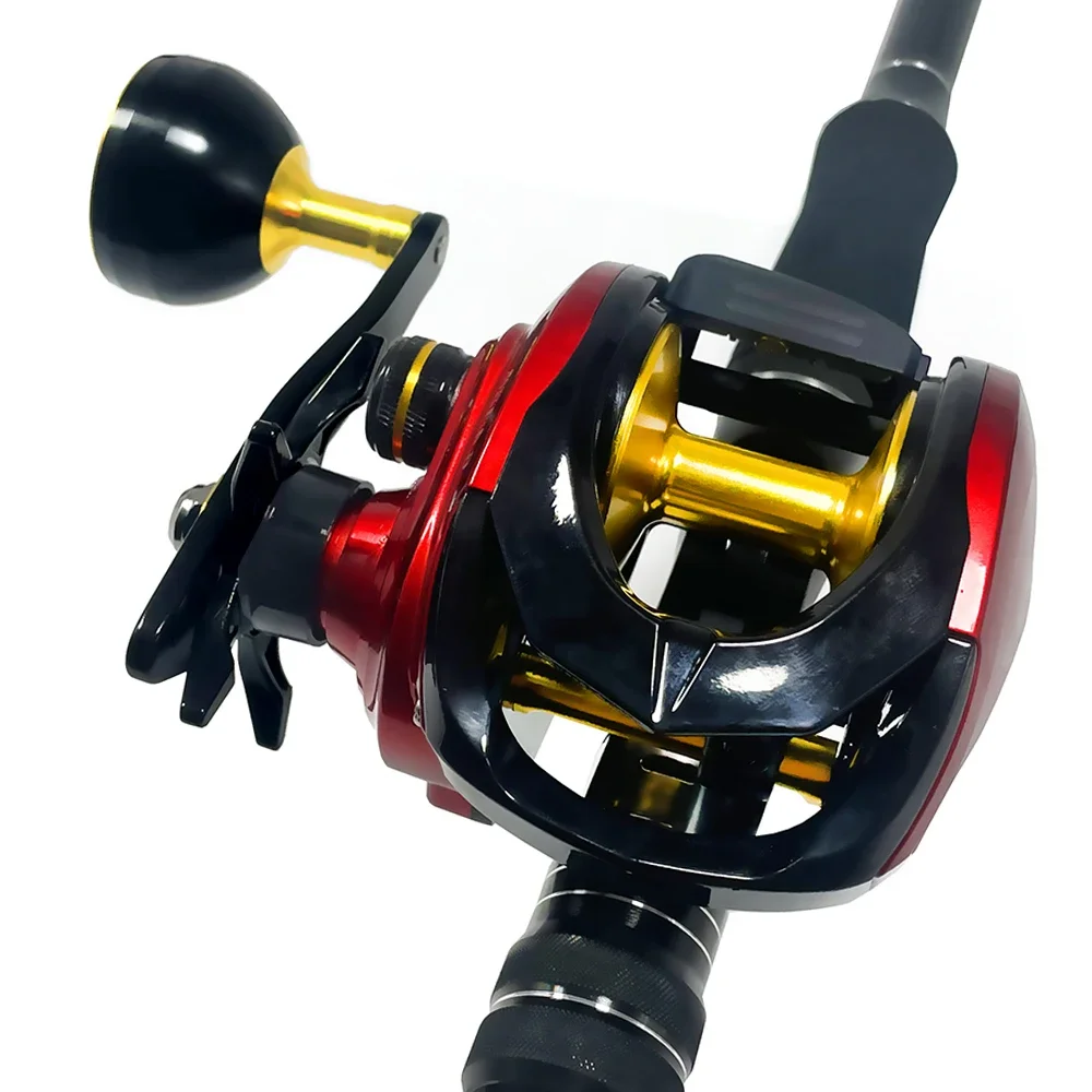 Carrete de pesca Baitcasting de gran capacidad profesional ultraligero 6,4:1 relación de engranaje carpa carrete de fundición de juego grande Super Power15KG - imagen 4