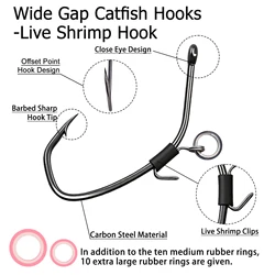 FishTrip Anzuelo para camarones vivos - Espacio amplio para lubina