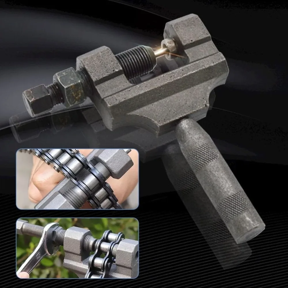 Disyuntor de cadena de motocicleta de Metal, instalación de extracción rápida, reparación, conjunto de Extractor de cadenas de bicicleta, mango antideslizante, disyuntor de cadena de bicicleta - imagen 3