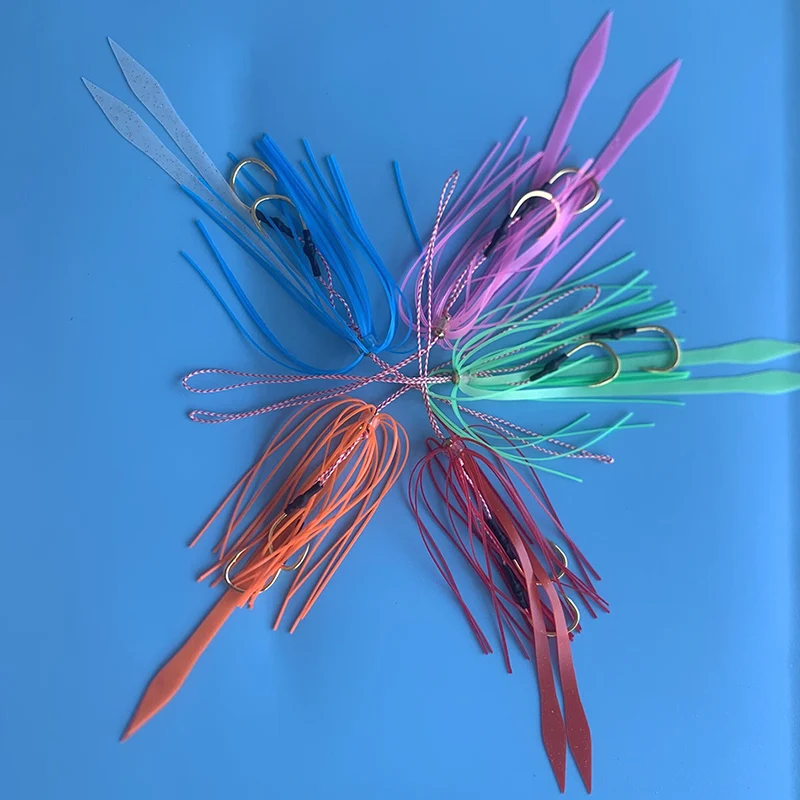 Señuelo de pesca Testar, falda de goma de silicona, aparejo Tenya, anzuelo de asistencia, deslizador de pesca, plantilla Tai Kabura, parte inferior, Madai, calamar, pargo, Jigging - imagen 5