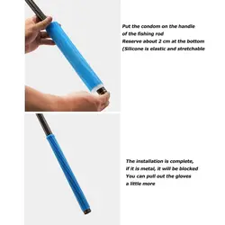 Mango de caña de pescar de silicona, cubierta antideslizante reemplazable, cubierta protectora Universal multifuncional