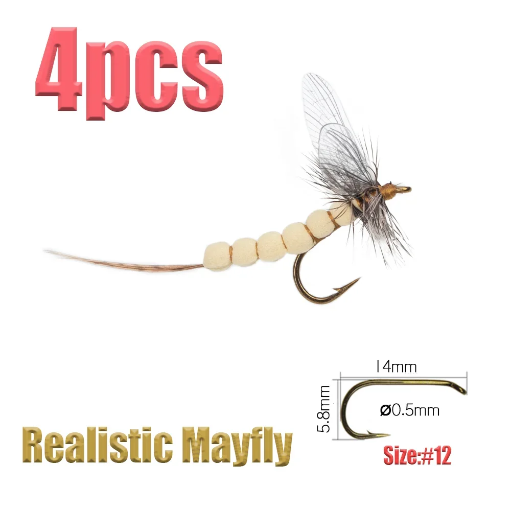 4pcs Beige Mayfly