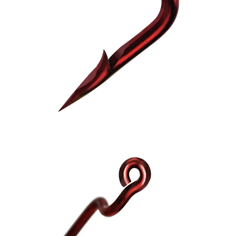 20 unids/set anzuelo de pesca de acero al carbono anzuelo compensado de manivela ancha para señuelo de gusano suave 5/0 #   -1 #   Anzuelos de pesca de carpa con púas para lubina - imagen 4