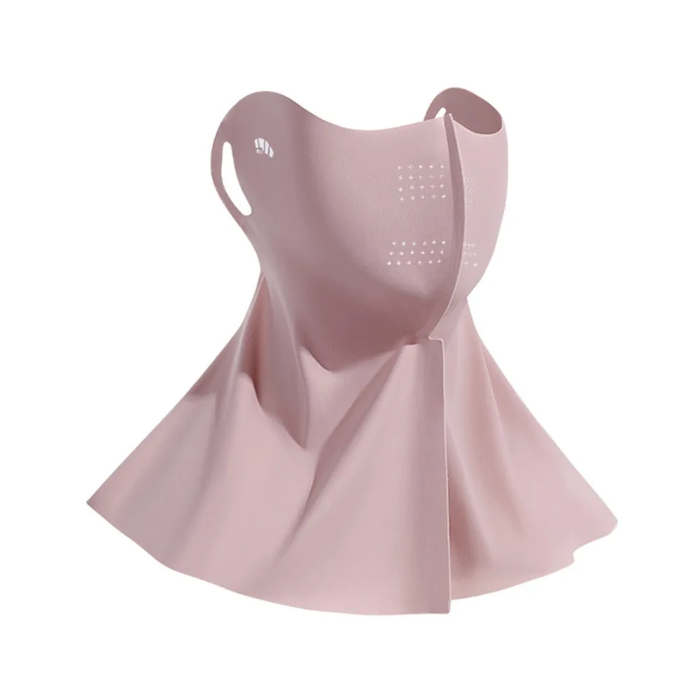 Máscara de protección solar de seda de hielo a la moda UPF50 + cara completa Anti-UV bufanda para el cuello protección del cuello sombrilla transpirable máscara facial de verano - imagen 5