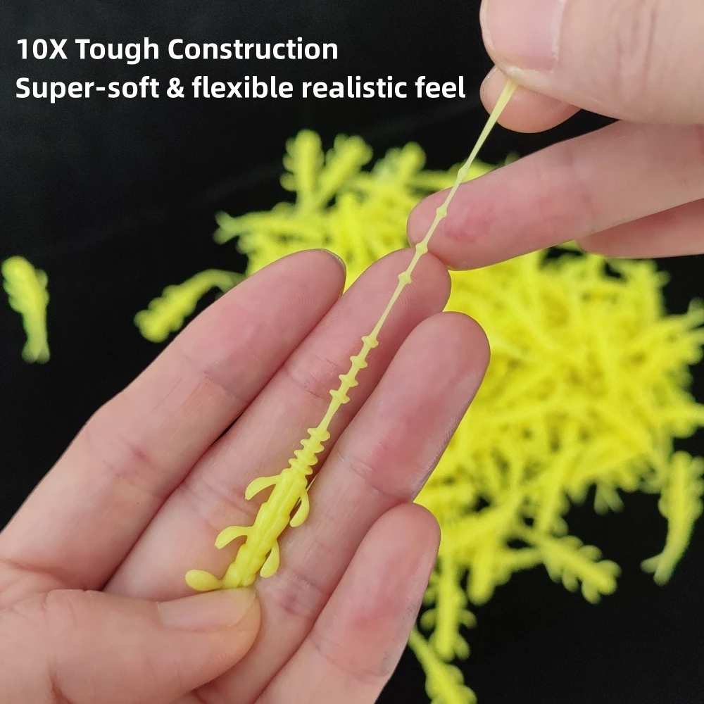 Swolfy-señuelo de silicona suave para Pesca, cebo de goma Artificial para gusanos de tierra, Flexible, plantilla de Pesca, trucha, 100 piezas - imagen 2