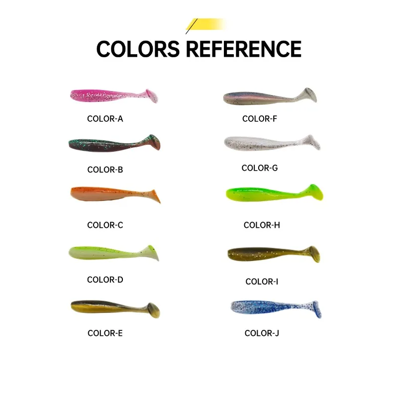 10 Uds/suave Swimbait 35mm/55mm/60mm/75mm flotante cola en T señuelo de pesca suave Iscas cebo artificial lubina perca cebos de pesca - imagen 3
