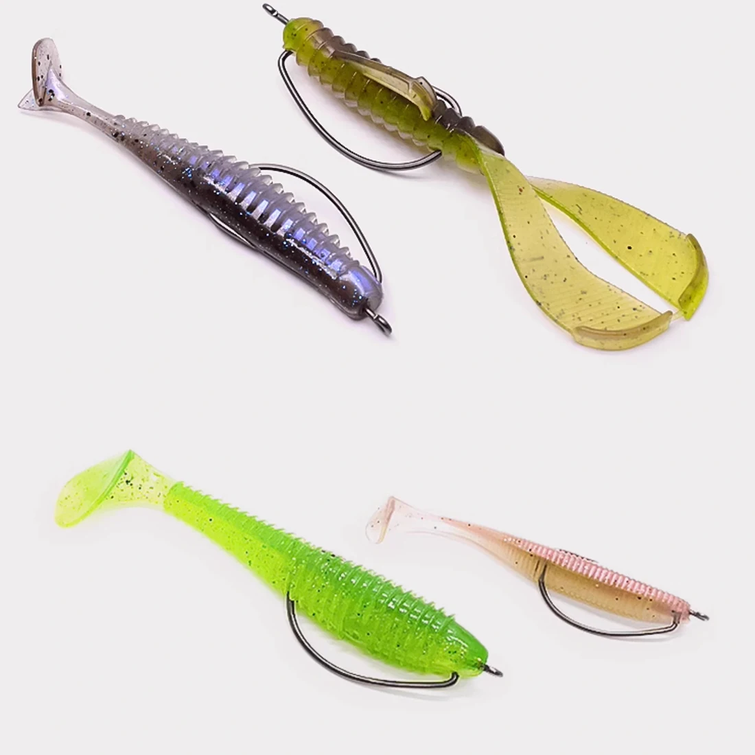 FishTrip 10 Uds gancho de tiro giratorio gancho de gusano de espacio ancho para pesca con señuelo suave, agua salada y agua dulce - imagen 5