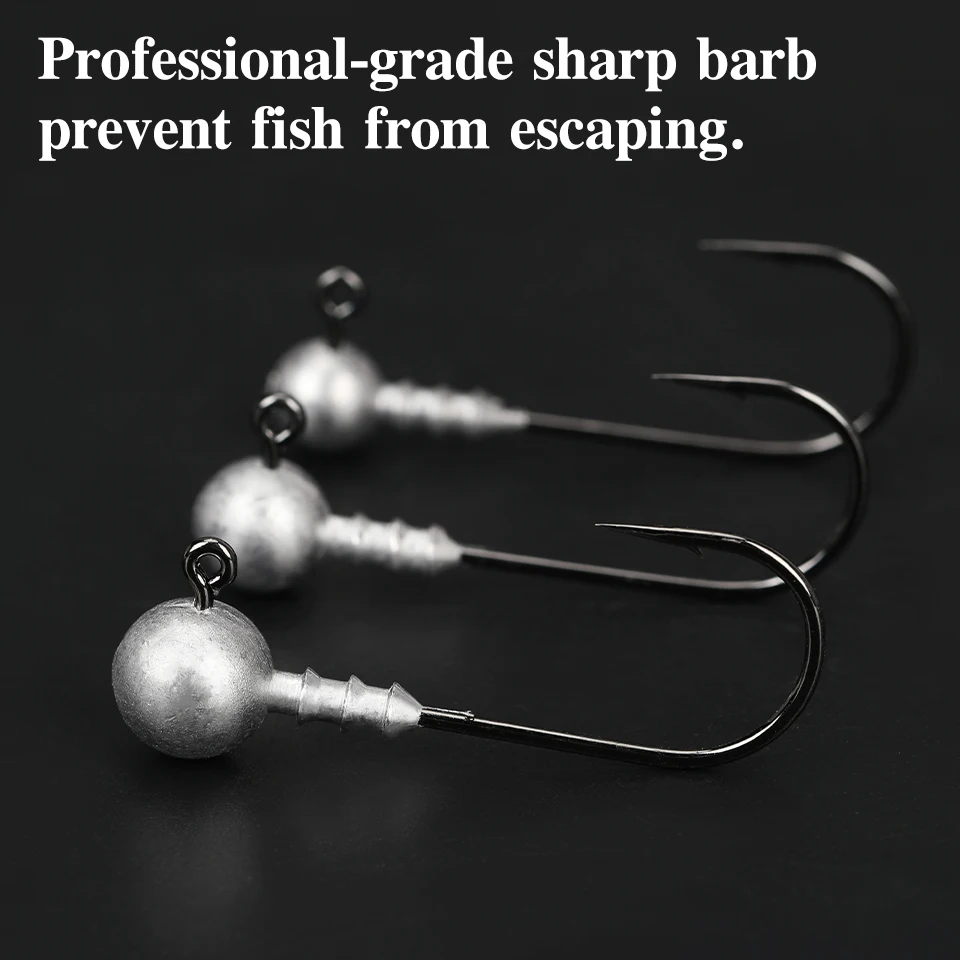 TSURINOYA-anzuelos de Pesca con cabeza de plomo, anzuelos de Pesca con cabeza de plomo de 3,5g, 5,0g y 7,0g, señuelo suave para Lucio, accesorios para Pesca Jigging - imagen 5