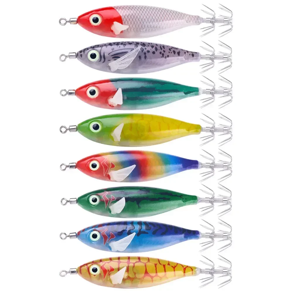 4 unids/set señuelo de pesca Minnow Popper señuelo 8cm 6g cebos de lubina conjunto wobbler cebo de pesca falso realista aparejos accesorios de gancho de calamar - imagen 5