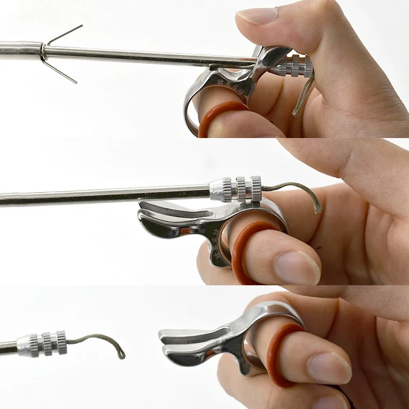 Tirachinas de acero inoxidable para caza al aire libre, dardo de pescado, herramienta de liberación de arco y flecha, accesorios, anillo de tirachinas para proteger los dedos - imagen 4