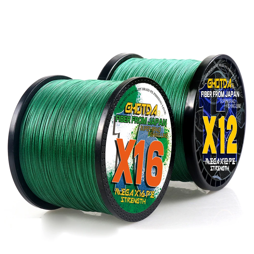 Líneas de pesca trenzadas X12 X16, cordón suave de 12/16 hebras, multifilamento PE, resistente a la abrasión, para pesca en el mar, 25-200lb, 100M, 300M - imagen 3
