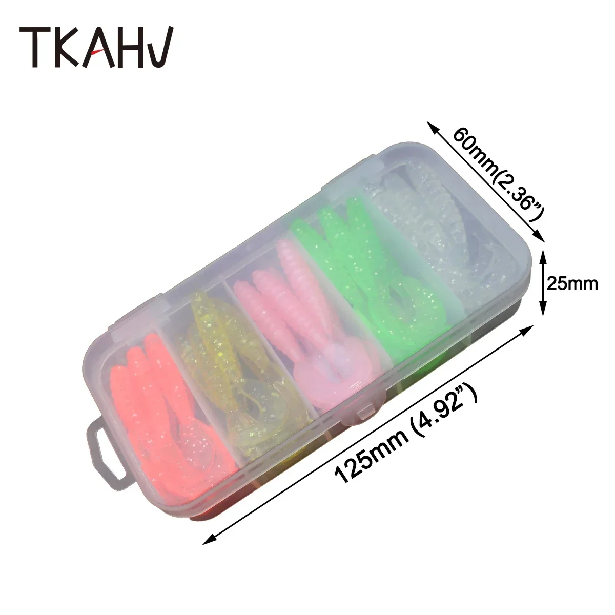 TKAHV-señuelo blando de silicona para pesca de carpa, plantilla de cebo de 55mm, cola de volumen Wobbler, gusano de sábalo Artificial de agua salada, Swimbait, 30 piezas/kit - imagen 3