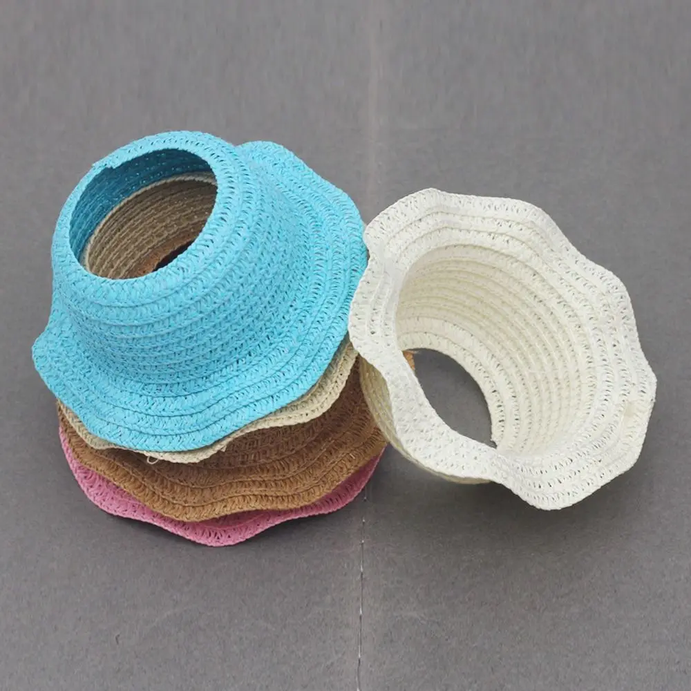 Moda para 17CM para sombrero tejido reemplazo sombrero de pescador DIY hecho a mano sombrero de paja muñeca - imagen 2