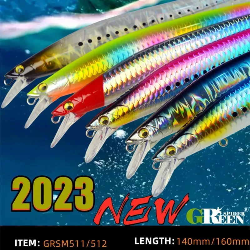 Señuelos de pesca de pececillo que se hunden, 140mm, 26g, 160mm, 32g, Wobblers, Jerkbait, cebo duro Artificial, lubina, aparejos de pesca de agua salada - imagen 3
