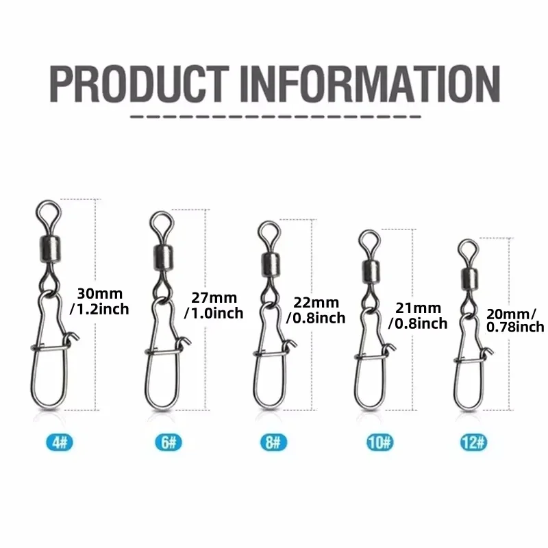 Delysia King Juego de 50/100/200 piezas de conector de pesca kit de equipo de pesca - imagen 4