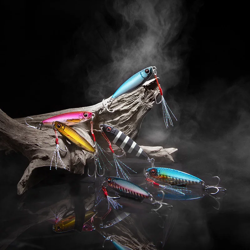 Xiaotiao-señuelo de pesca Artificial, cebo duro Wobbler de tiro largo, con placa de hierro, lentejuelas de Metal, 5g/7g/10g/12,5g/15g/20g, 1 piezas - imagen 5