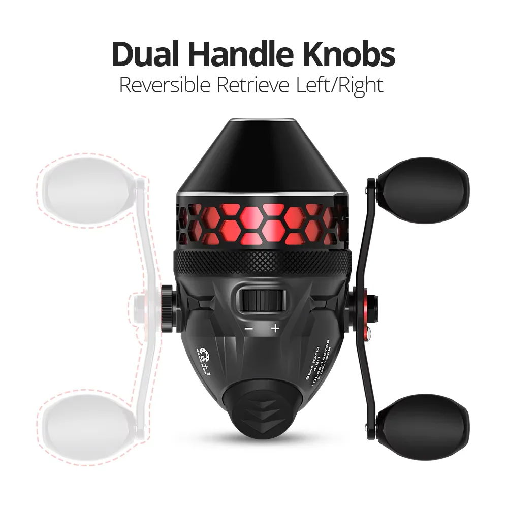 KastKing-carrete de pesca Brutus Spincast, fácil de usar, diseño de fundición con botón pulsador, alta velocidad, relación de engranaje 4,0: 1 - imagen 2